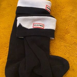Hunter black fleece sock inlets size med